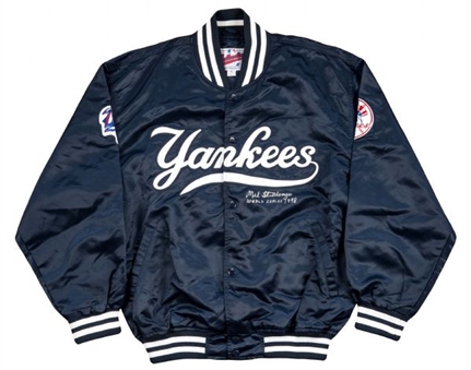 1998 Mel Stottlemyre World Series Worn and Signed New York Yankees Warm Up Jacket (Stottlemyre LOA)